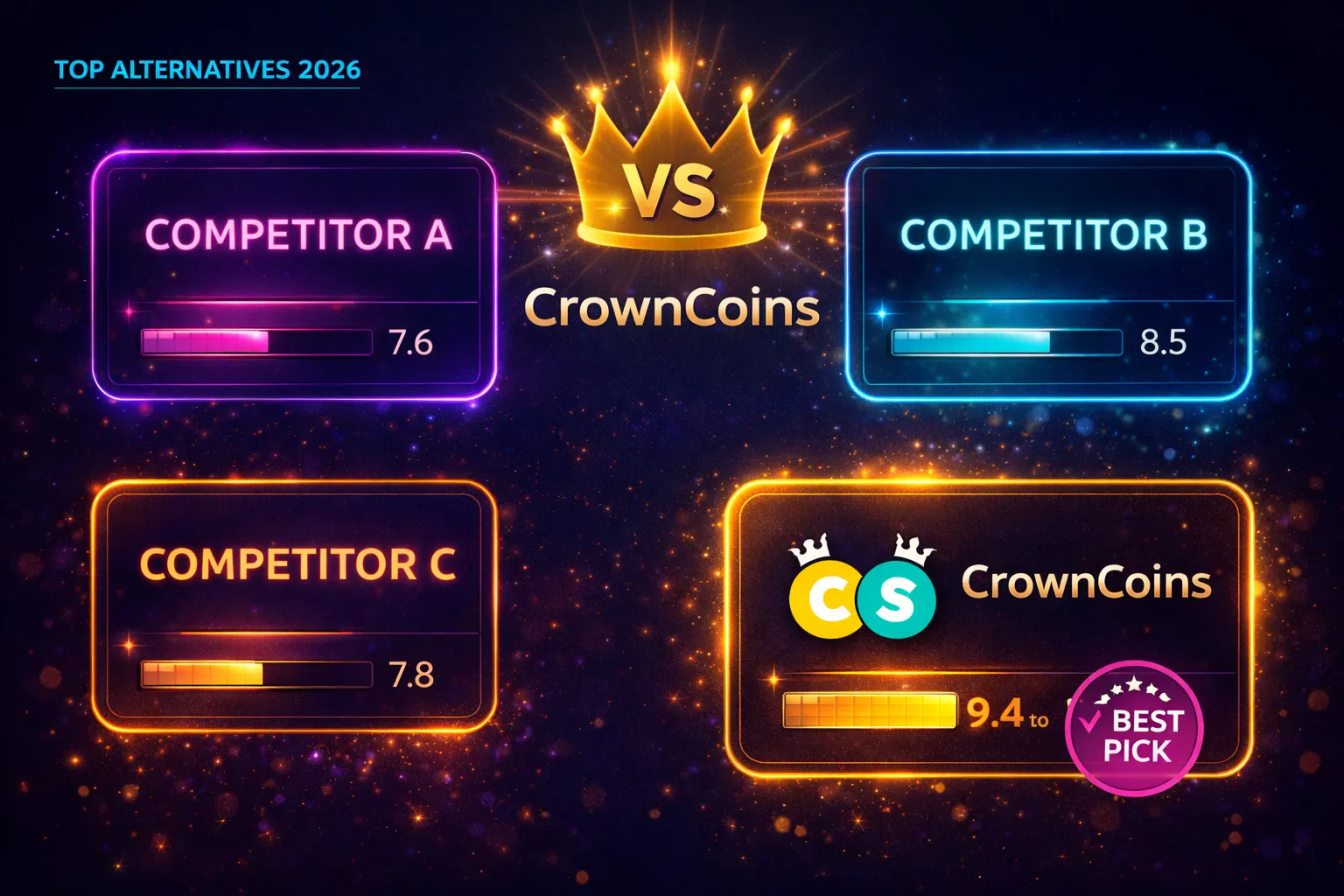 Best Sites Like CrownCoins Casino — 6 Alternatives Ranked