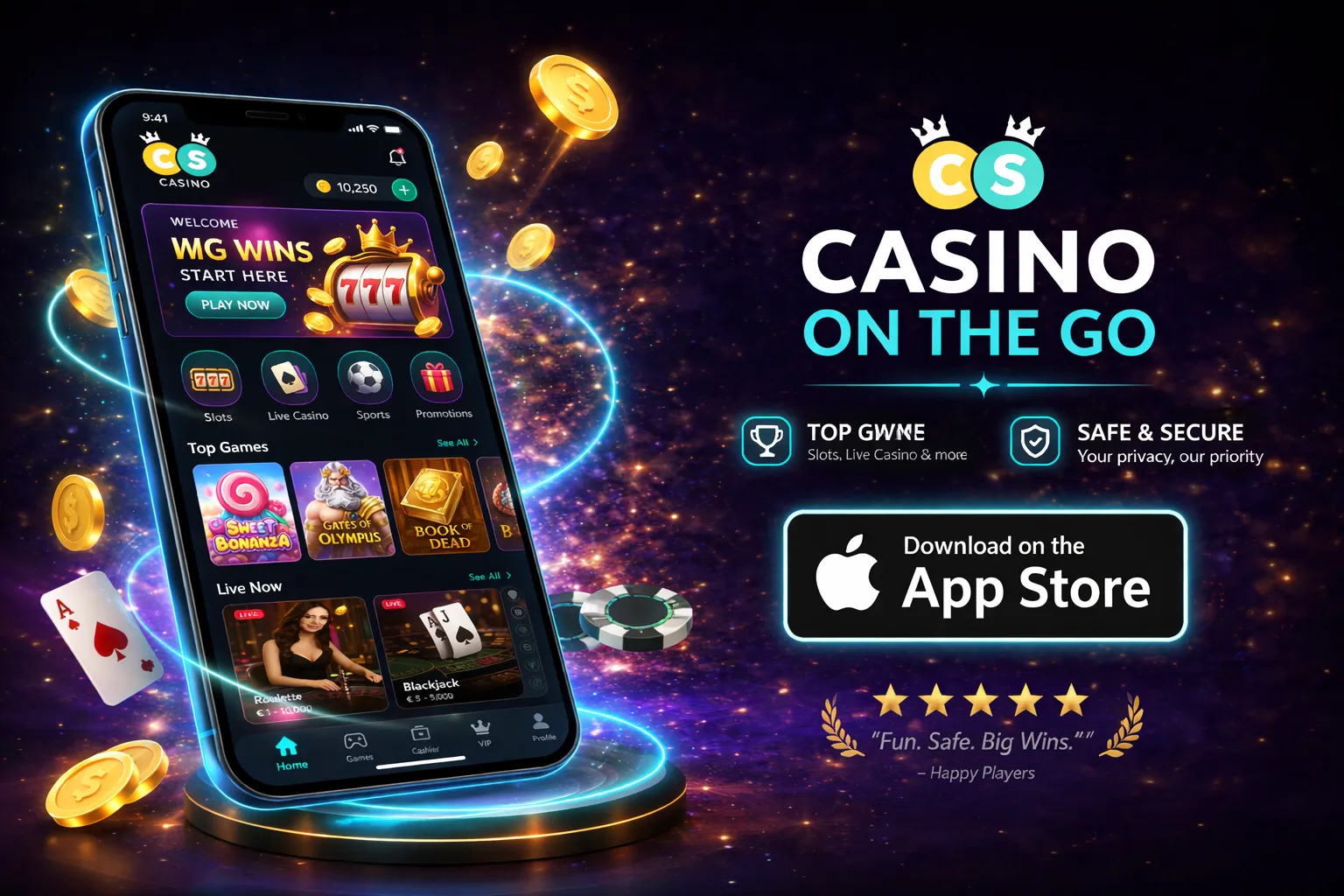 CrownCoins Casino iOS App — 4.8★ · 87,000+ Reviews